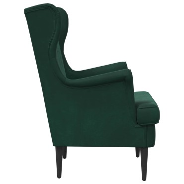 vidaXL Πολυθρόνα Σκούρο Πράσινο Βελούδο 65x79x100cm 1 τεμ.
