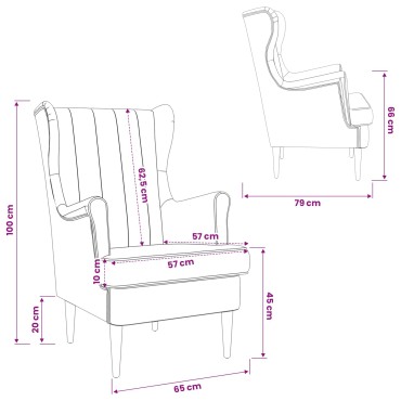 vidaXL Πολυθρόνα Σκούρο Πράσινο Βελούδο 65x79x100cm 1 τεμ.