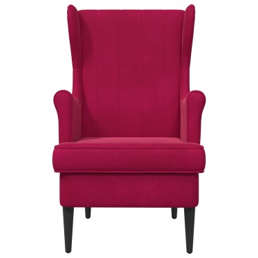 vidaXL Πολυθρόνα Κόκκινο Βελούδο 65x79x100cm 1 τεμ.