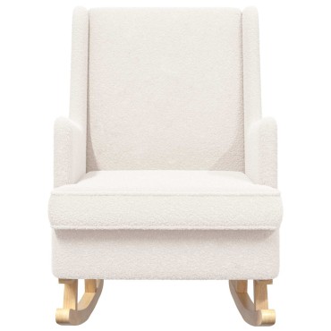 vidaXL Κουνιστή καρέκλα Κρεμ 62x80x85cm Ύφασμα Από Πρόβατο 1 τεμ.