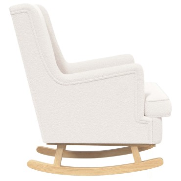 vidaXL Κουνιστή καρέκλα Κρεμ 62x80x85cm Ύφασμα Από Πρόβατο 1 τεμ.