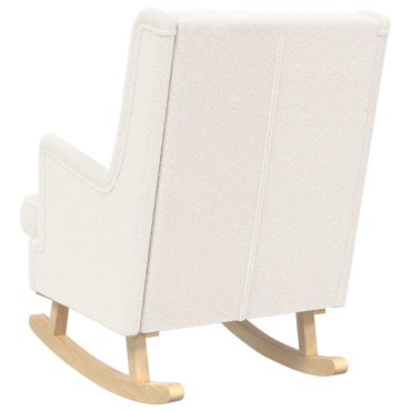 vidaXL Κουνιστή καρέκλα Κρεμ 62x80x85cm Ύφασμα Από Πρόβατο 1 τεμ.