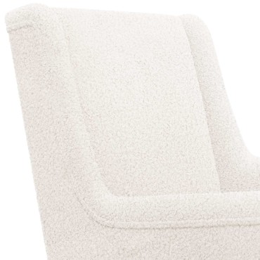 vidaXL Κουνιστή καρέκλα Κρεμ 62x80x85cm Ύφασμα Από Πρόβατο 1 τεμ.