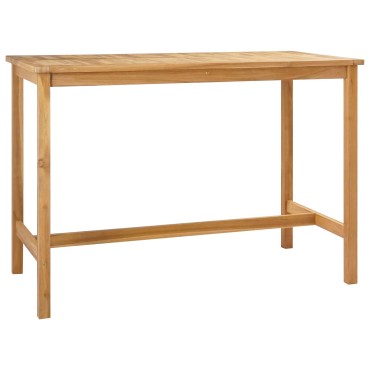 vidaXL Τραπέζι μπαρ Φυσικό 150x75x105cm Στερεό Ξύλο Τίκ 1 τεμ.