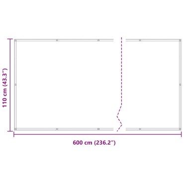 vidaXL Οθόνη Μπαλκονιού Μπλε και άσπρο 110 x 600 εκ Ύφασμα Όξφορντ
