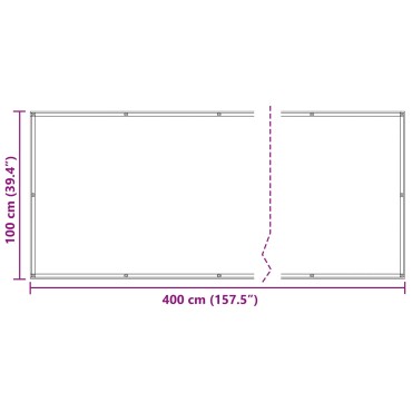 vidaXL Οθόνη Μπαλκονιού 100 x 400 cm Ύφασμα Όξφορντ Ορθογώνιος
