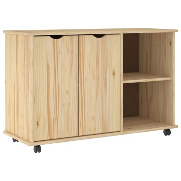 vidaXL Κινητό Ντουλάπι Καφέ 100x39x65,5cm Στερεό ξύλο πεύκου