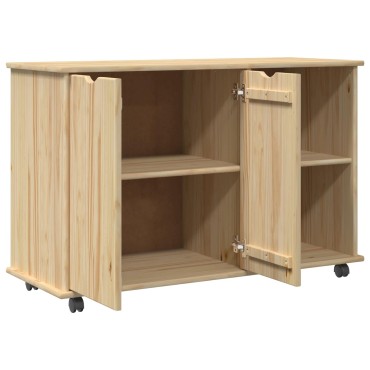 vidaXL Κινητό Ντουλάπι Καφέ 100x39x65,5cm Στερεό ξύλο πεύκου