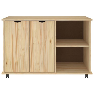 vidaXL Κινητό Ντουλάπι Καφέ 100x39x65,5cm Στερεό ξύλο πεύκου