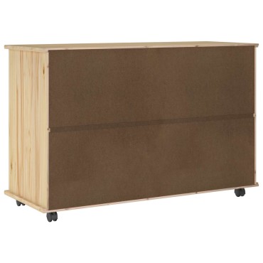 vidaXL Κινητό Ντουλάπι Καφέ 100x39x65,5cm Στερεό ξύλο πεύκου