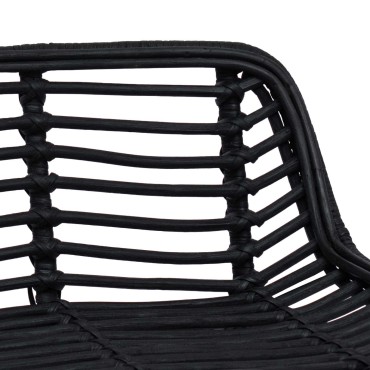 vidaXL Μπαρ σκαμπό 2 τεμ. Μαύρο 44x46x91cm Ράτταν και Χάλυβας