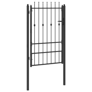 vidaXL Πύλη Φράχτη ASTEN 100 x 150 cm Μέταλλο Μαύρο Κλειδώσιμο