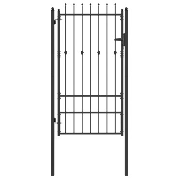 vidaXL Πύλη Φράχτη ASTEN 100 x 175 cm Μέταλλο Μαύρο Κλειδώσιμο