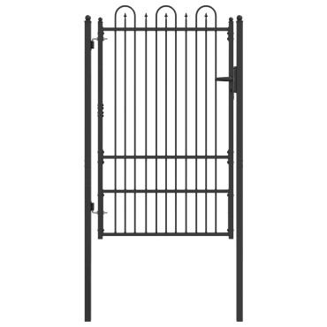 vidaXL Πύλη Φράχτη DRONTEN 100 x 150 cm Ατσάλι Μαύρο Κλειδώσιμο