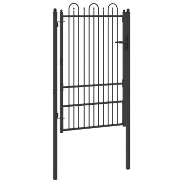 vidaXL Πύλη Φράχτη DRONTEN 100 x 150 cm Ατσάλι Μαύρο Κλειδώσιμο