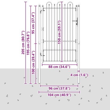 vidaXL Πύλη Φράχτη DRONTEN 100 x 150 cm Ατσάλι Μαύρο Κλειδώσιμο