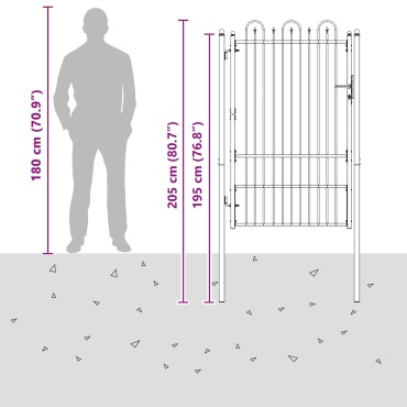vidaXL Πύλη Φράχτη DRONTEN 100 x 150 cm Ατσάλι Μαύρο Κλειδώσιμο