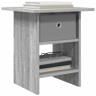 vidaXL Κομοδίνο Γκρίζο Σονομα 41x40x45cm Επεξεργασμένο Ξύλο 1 τεμ.