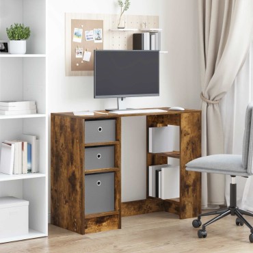 vidaXL Γραφείο Καπνιστό Δρύς 100x40x75cm Επεξεργασμένο Ξύλο 1 τεμ.