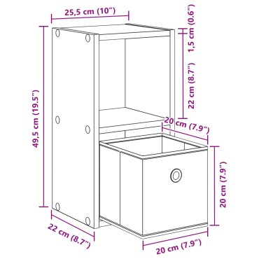 vidaXL Κομοδίνο 2 τεμ. Artisan Oak 25,5x22x49,5 εκ
