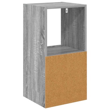 vidaXL Κομοδίνο Γκρι Sonoma 35x32x68,5cm Επεξεργασμένο Ξύλο 1 τεμ.