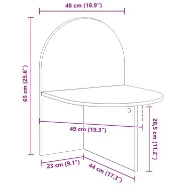 vidaXL Κομοδίνο Καπνιστή Δρυς 48x49x65cm 1 τεμ.