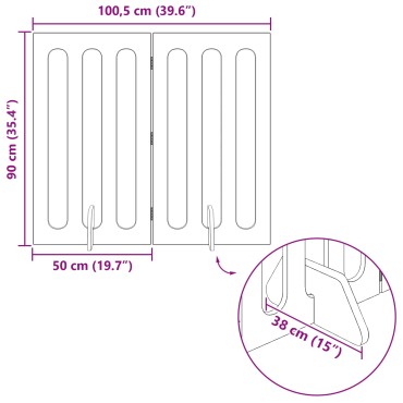 vidaXL Αναδιπλούμενη περίφραξη κατοικίδιων 2 τμχ. 100,5 x 38 x 90 εκ