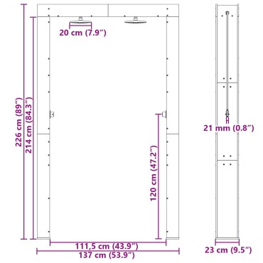 vidaXL Εξωτερικό ντους 226 εκ. cm Φυσικό