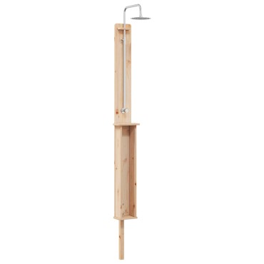 vidaXL Εξωτερικό ντους 246 cm Μασίφ ξύλο πεύκου και ανοξείδωτο ατσάλι