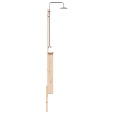 vidaXL Εξωτερικό ντους 246 cm Μασίφ ξύλο πεύκου και ανοξείδωτο ατσάλι