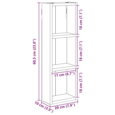 vidaXL Ντουλάπα τοίχου μπάνιου Καπνιστή Δρυς 20x10x60,5 εκ 1 τεμ.