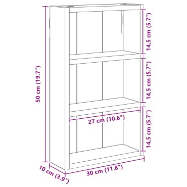 vidaXL Ντουλάπα τοίχου μπάνιου Δρύς Sonoma 30x10x50 εκ 1 τεμ.