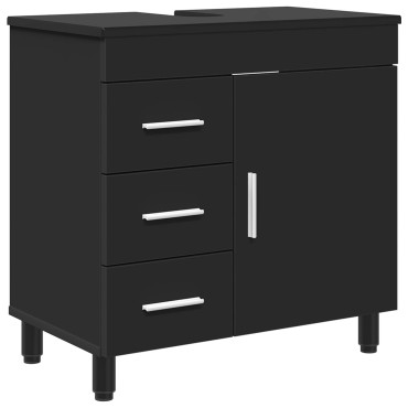 vidaXL Έπιπλο μπάνιου Μαύρο 60x35x60cm Επεξεργασμένο Ξύλο 1 τεμ.