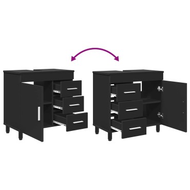 vidaXL Έπιπλο μπάνιου Μαύρο 60x35x60cm Επεξεργασμένο Ξύλο 1 τεμ.