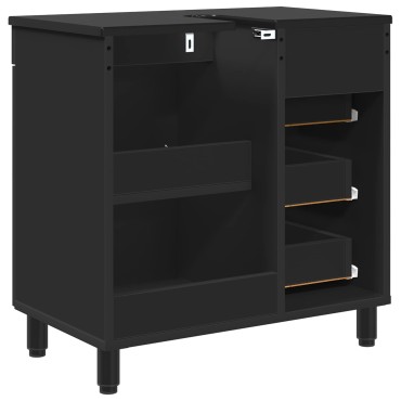 vidaXL Έπιπλο μπάνιου Μαύρο 60x35x60cm Επεξεργασμένο Ξύλο 1 τεμ.
