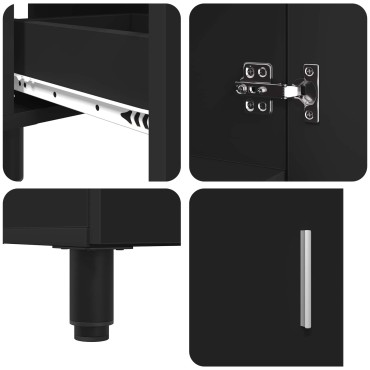 vidaXL Έπιπλο μπάνιου Μαύρο 60x35x60cm Επεξεργασμένο Ξύλο 1 τεμ.