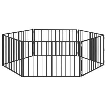 vidaXL Πόρτα Σκύλου 6 τμχ. Μαύρο 100 x 60 cm Επικαλυμμένος Χάλυβας