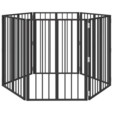 vidaXL Πόρτα Σκύλου 6 τμχ. Μαύρο 60 x 80 cm Επικαλυμμένος Χάλυβας