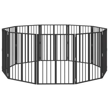 vidaXL Πόρτα Σκύλου 10 τμχ. Μαύρο 60 x 80 cm Επικαλυμμένος Χάλυβας