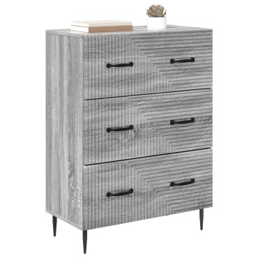 vidaXL Ντουλάπι με Συρτάρια Γκρι Sonoma 66x34,5x89,5 εκ 1 τεμ.