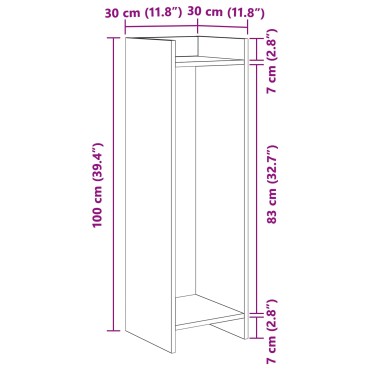 vidaXL Βάση φυτών 2 τεμ. Sonoma Δρυς 30 x 30 x 100 εκ