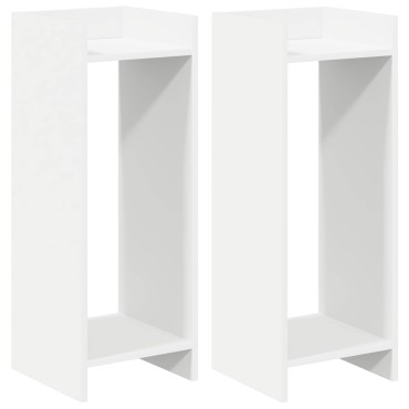 vidaXL Βάση φυτών 2 τμχ. Λευκός 30 x 30 x 80 cm