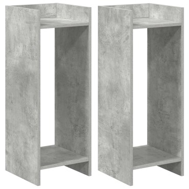vidaXL Βάση φυτών 2 τμχ. Σκυρόχρωμο Γκρι 30 x 30 x 80 cm