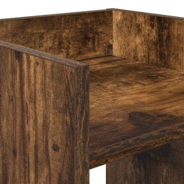vidaXL Βάση φυτών Καπνισμένο Ξύλο Δρυός 30 x 30 x 80 cm