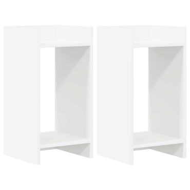 vidaXL Βάση φυτών 2 τμχ. Λευκός 30 x 30 x 60 cm