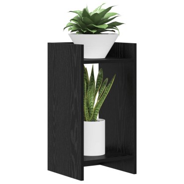 vidaXL Βάση φυτών Μαύρη Δρυς 30 x 30 x 60 cm