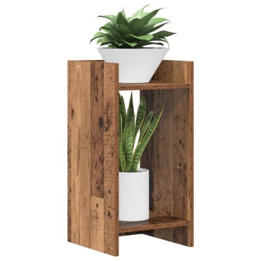 vidaXL Βάση φυτών Παλιό ξύλο 30 x 30 x 60 cm