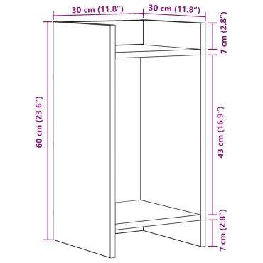 vidaXL Βάση φυτών 2 τεμ. Παλαιωμένο ξύλο 30 x 30 x 60 cm