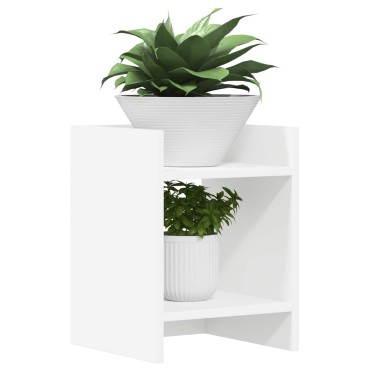 vidaXL Βάση φυτών Λευκός 30 x 30 x 40 cm Μηχανικά επεξεργασμένο ξύλο