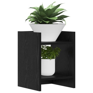 vidaXL Βάση φυτών Μαύρη Δρυς 30 x 30 x 40 cm Επεξεργασμένο Ξύλο